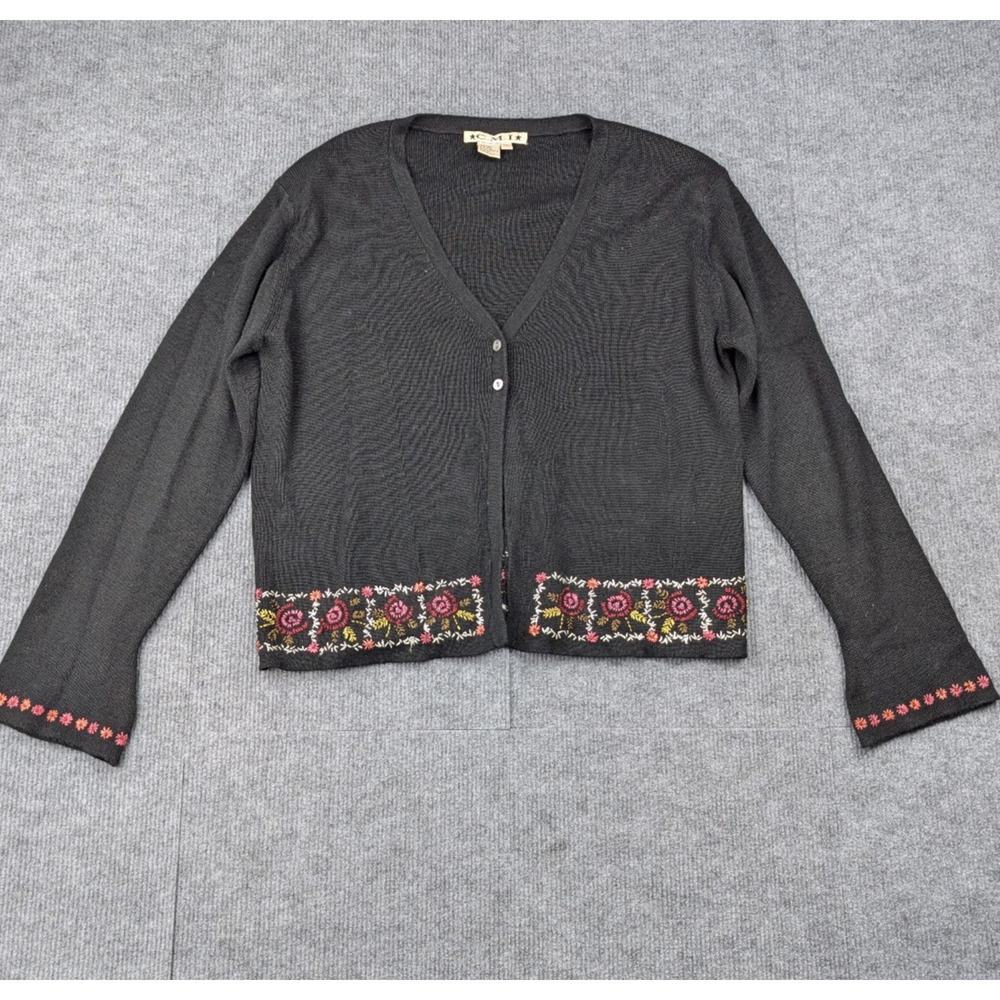 CMI Cardigan Womens XL Wool Vintage Cottagecore Phoebe Floral Garden Fairy 90s